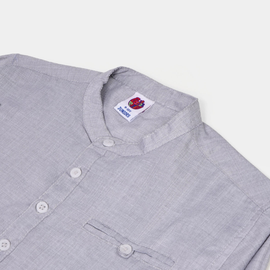 Boys Casual Shirt Half Placket - GREY