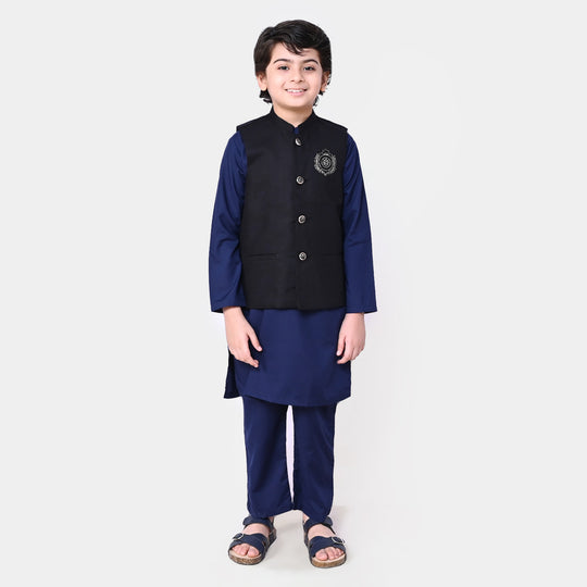 Boys Viscose 3Pcs Suit - Navy Blue