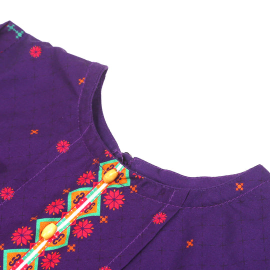 Girls Digital Print Kurti Silence - Purple