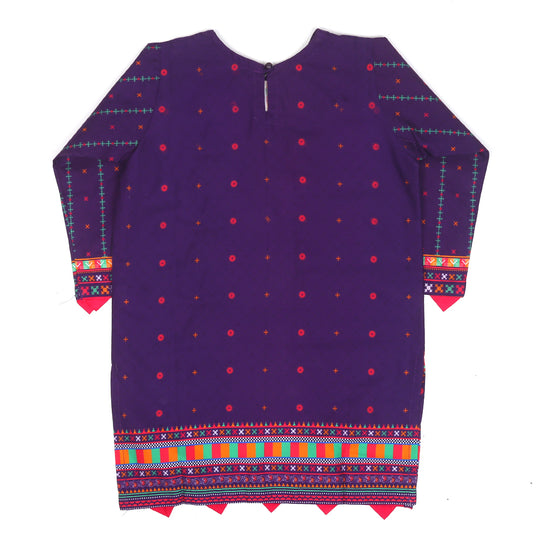 Girls Digital Print Kurti Silence - Purple