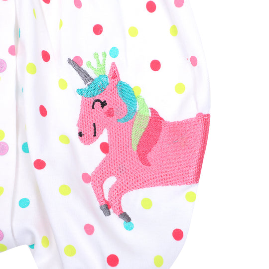 Infant Girls Knitted Romper - B.White