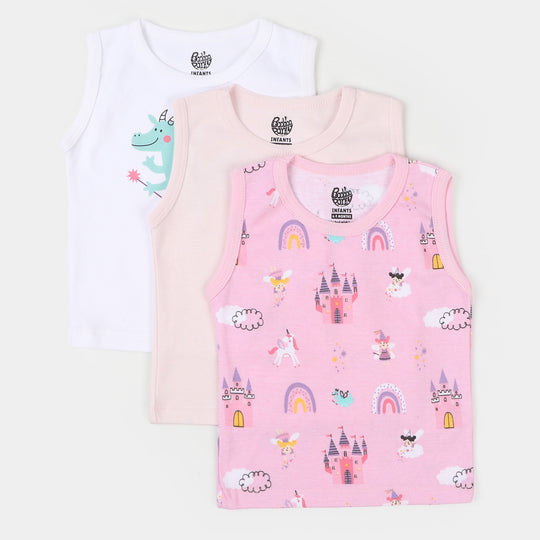 Infant Girls Cotton Sando 3 Pcs Set Magical - Mix