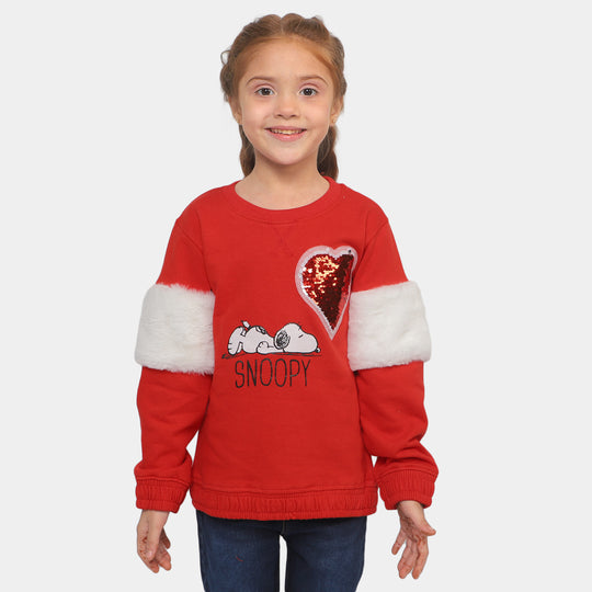 Girls Sweatshirt Lovely Heart - Red