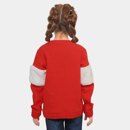 Girls Sweatshirt Lovely Heart - Red