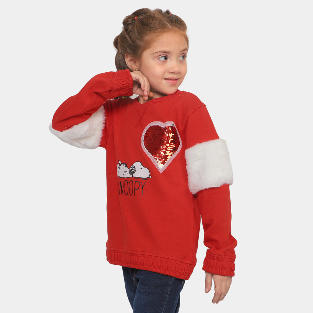 Girls Sweatshirt Lovely Heart - Red