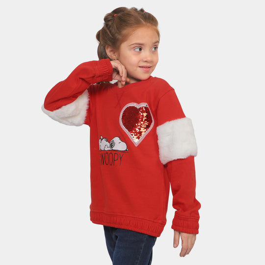 Girls Sweatshirt Lovely Heart - Red