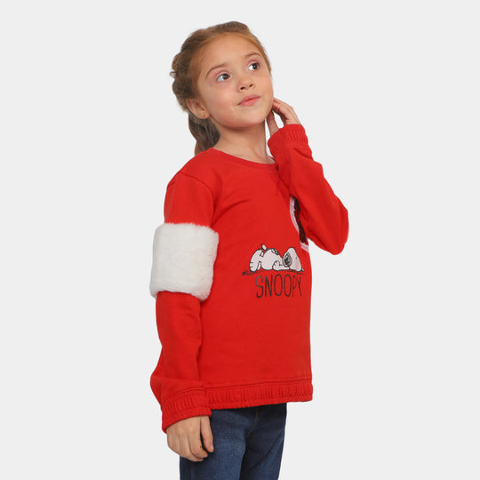 Girls Sweatshirt Lovely Heart - Red