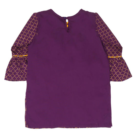 Girls 3Pcs Fancy Golden Peacock - Purple