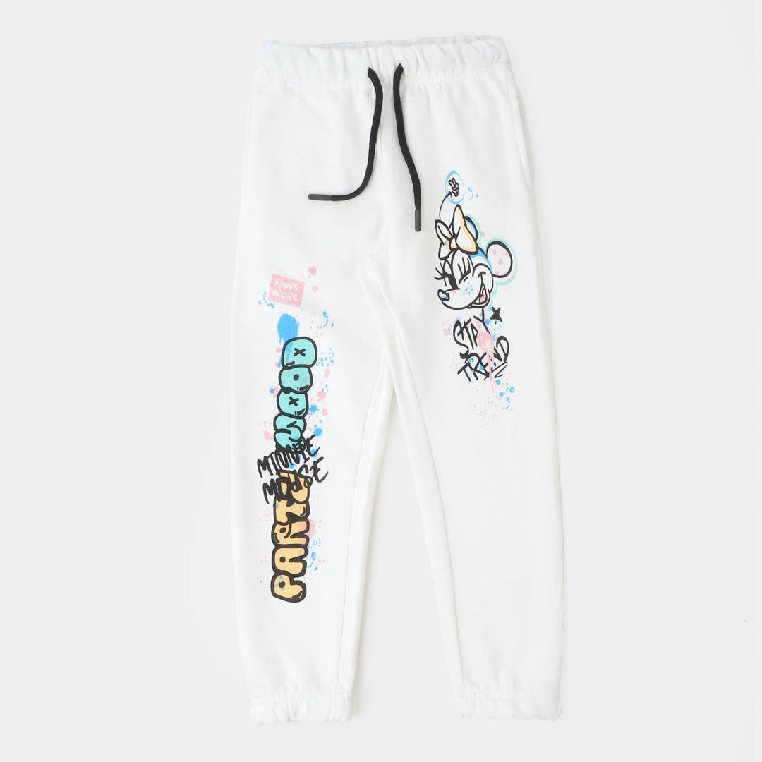 Girls Cotton Terry Pyjama Party Mood - Off White