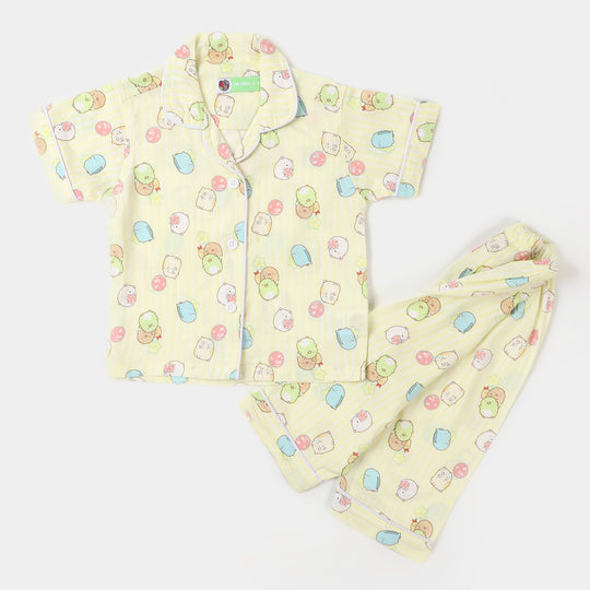 Infant Girls Woven Night Dress Yellow Star - Lime
