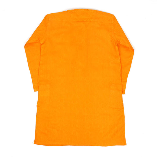 Embroidered Arrow Kurta For Boys - Saffron