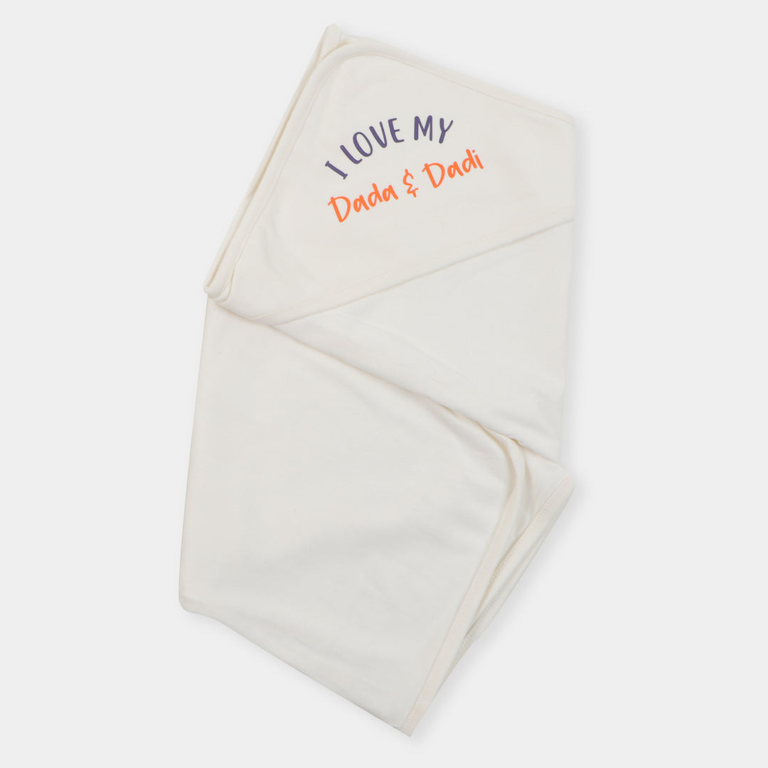 Baby Wrapping Sheet Dada & Dadi - White