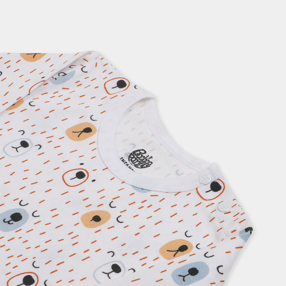 Infant Boys Suit 2 PCs O/T Oh My Bear - White/Beige