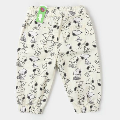Infant Boys Cotton Pant Character - Off-White