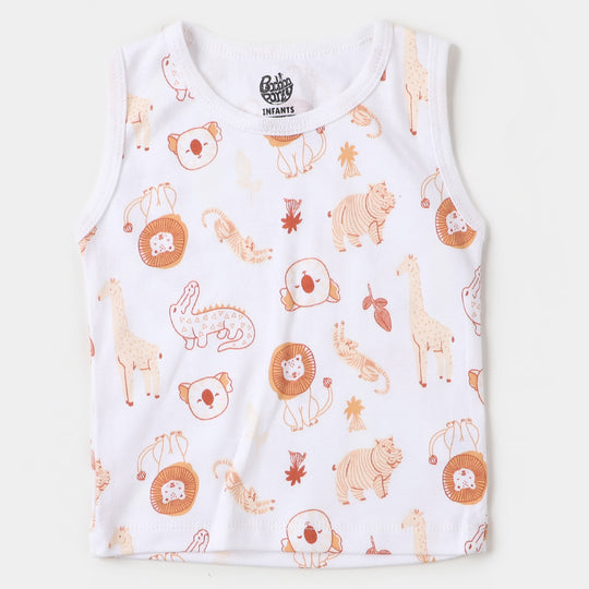 Infant Boys Cotton Sando 3 PCs Set | Safari