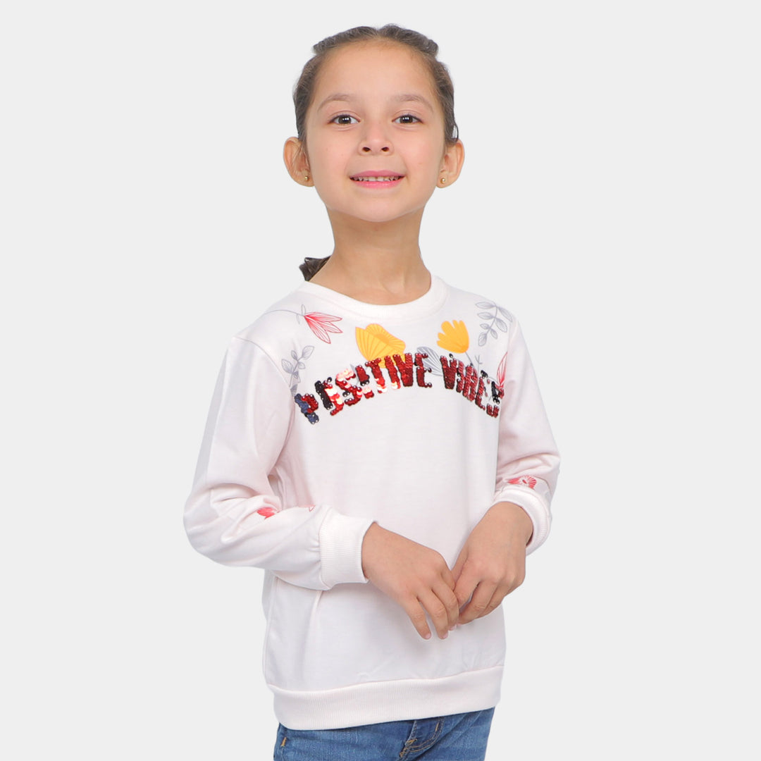 Girls Sweatshirt Positive- L.Pink