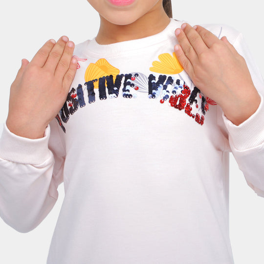 Girls Sweatshirt Positive- L.Pink