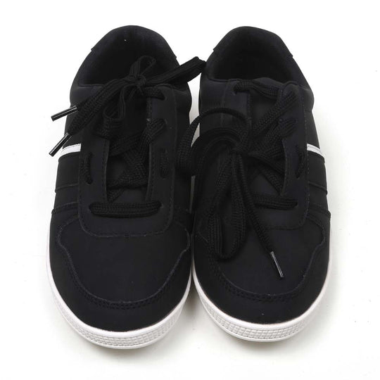 Casual Lace Up Sneakers For Boys - Black