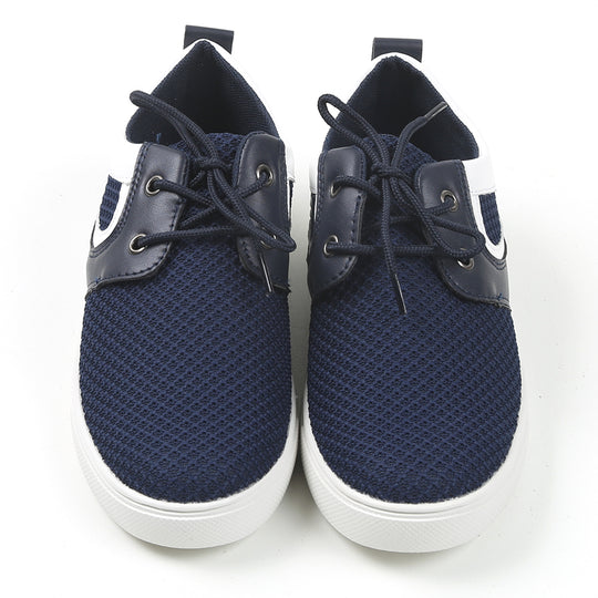 Casual Lace Up Sneakers For Boys - Navy