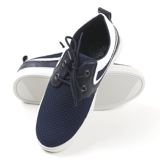 Casual Lace Up Sneakers For Boys - Navy
