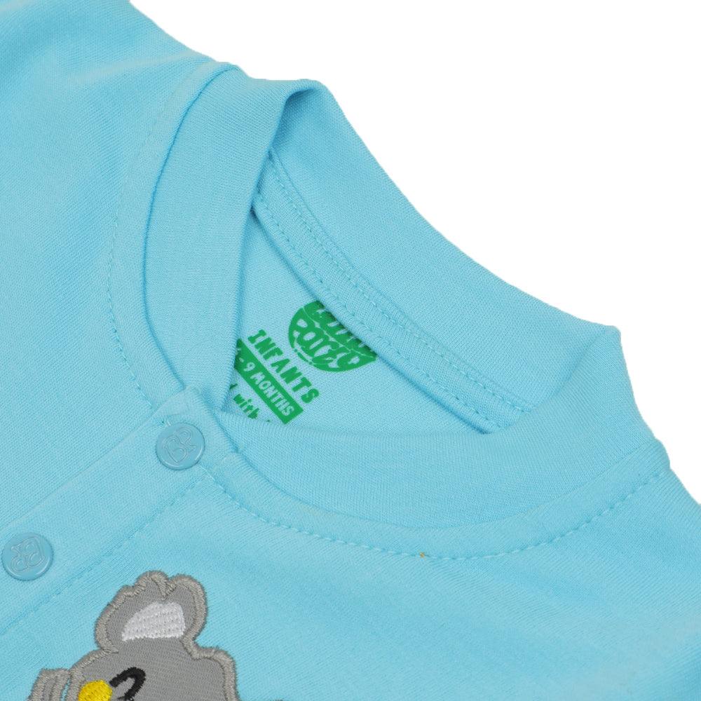 Infant Boys Knitted Romper Cutest Crew - Light Blue