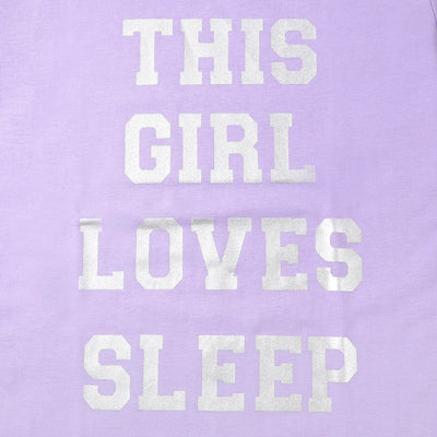 Girls Knitted Night Wear Suit Love Sleep - Purple