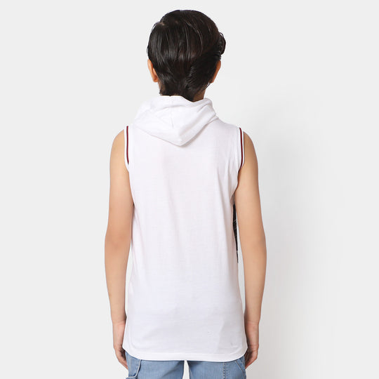 Boys Cotton Sando Summer | White