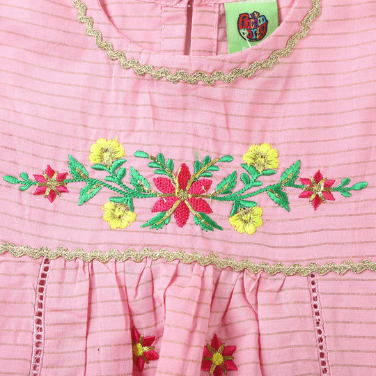 Infant Girls Jacquard 2PC Suit  Rani - Pink