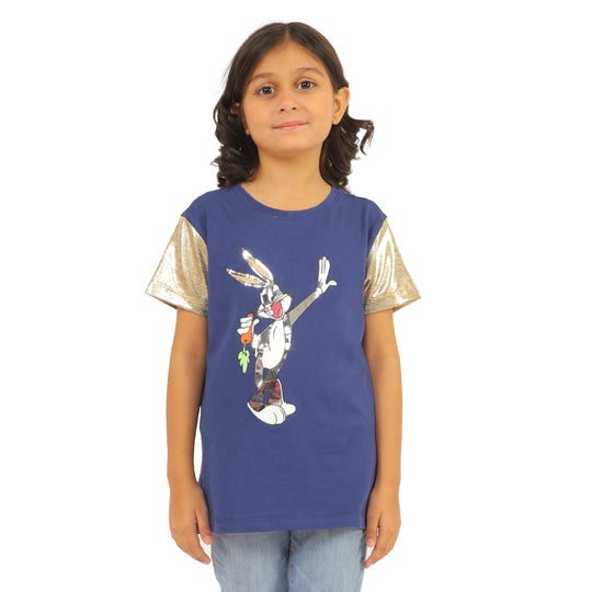 Girls T-Shirt  Rabbit - NAVY