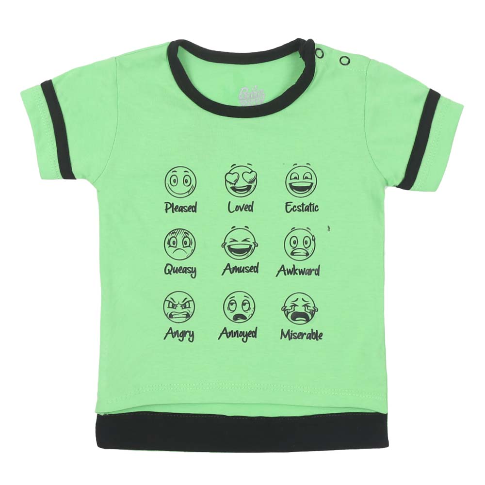 Emojis T-Shirt For Boys - Lime
