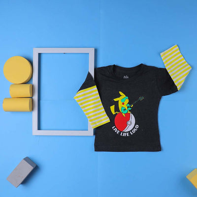 Character T-Shirt For Boys - Charcoal (BTS-255)
