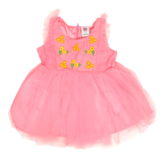 Infant Girls Fancy Frock Fresh Girls EMB - Pink