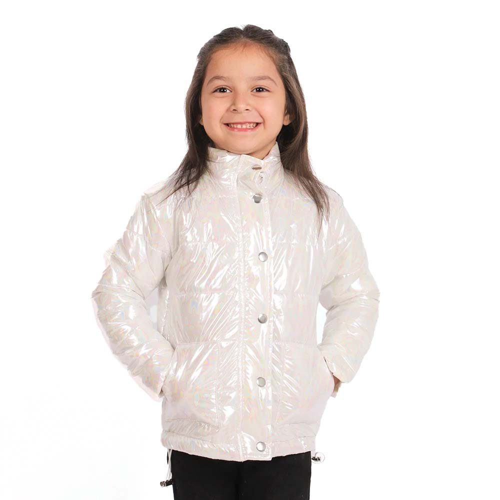 Puff Jacket For Girls White (GPJ-011) Price in Pakistan Bachaa