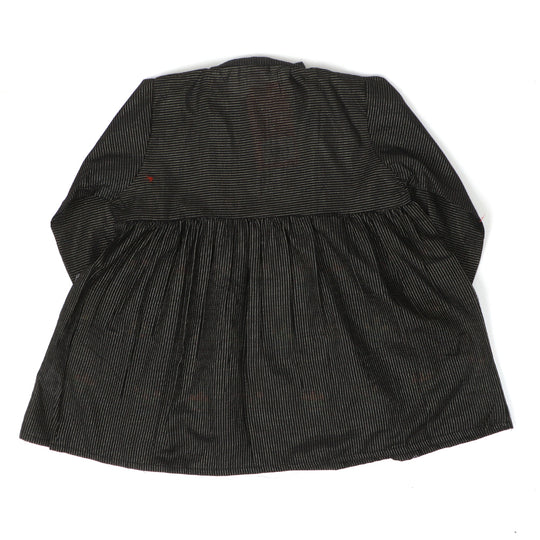 Girls Embroidered Top Flower - Black