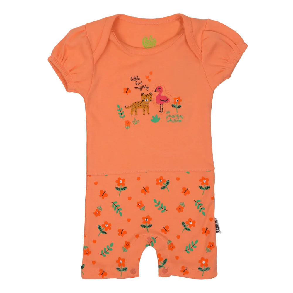 Infant Girls Knitted Romper Little But Mighty - PEACH NECT