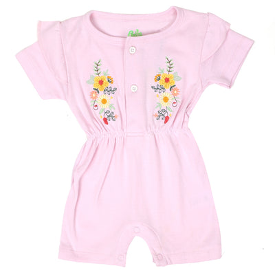 Infant Girls Knitted Romper Flower Bunch - Pink