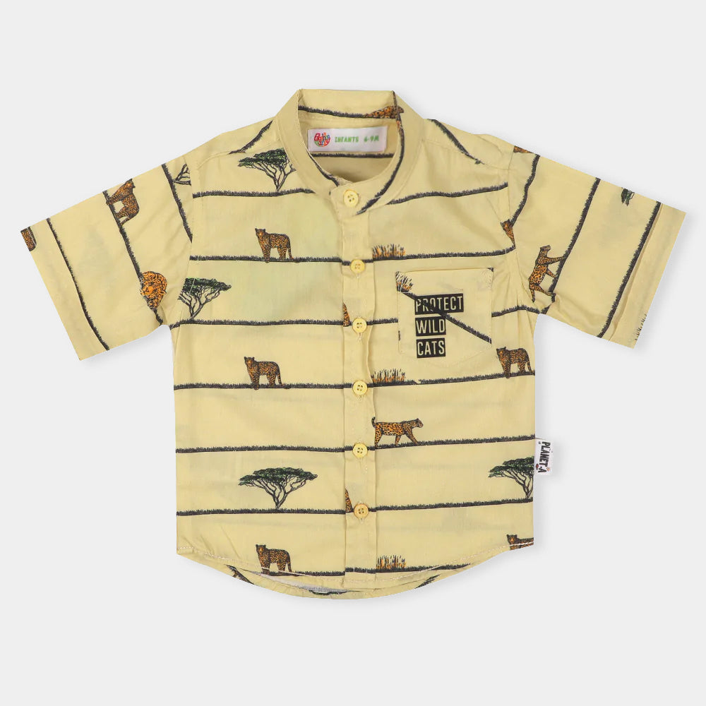 Infant Boys Casual Shirt Wild Cats - Lt Yellow