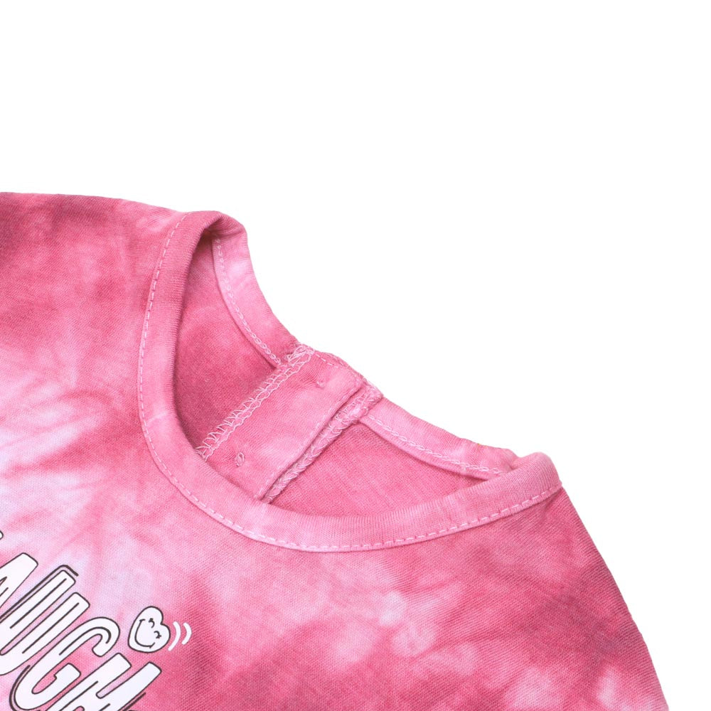 Infant Girls T-Shirt Laugh- Dark Pink