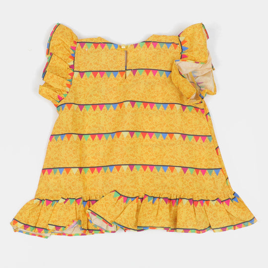 Infant Girls Digital Print Casual Top FT102 - Yellow