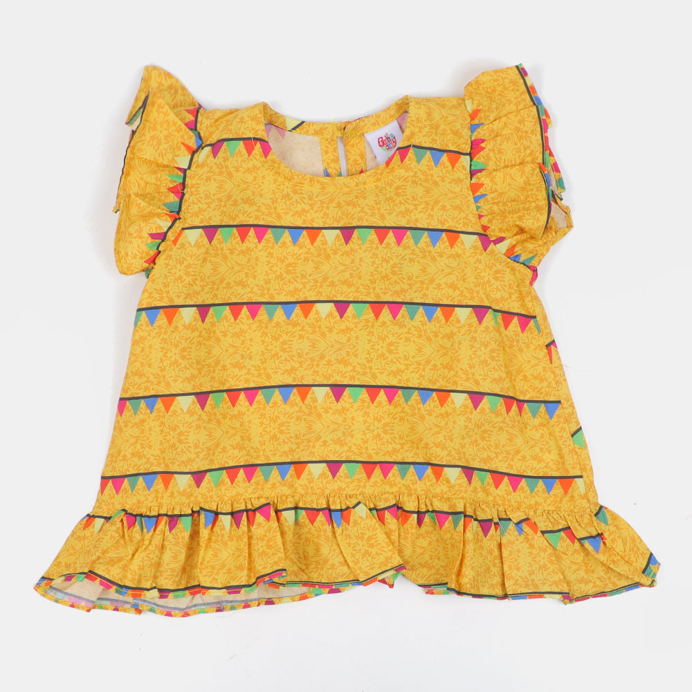 Infant Girls Digital Print Casual Top FT102 - Yellow