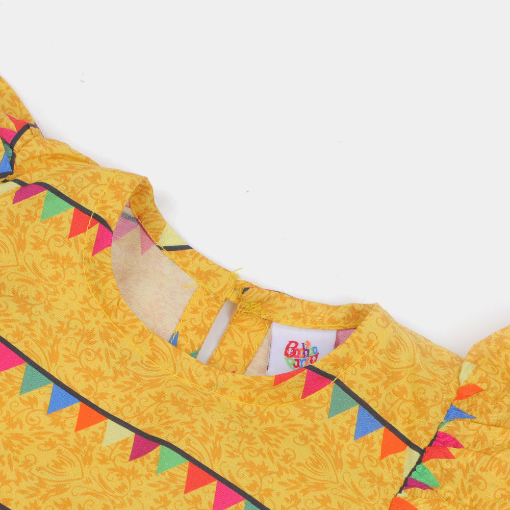 Infant Girls Digital Print Casual Top FT102 - Yellow