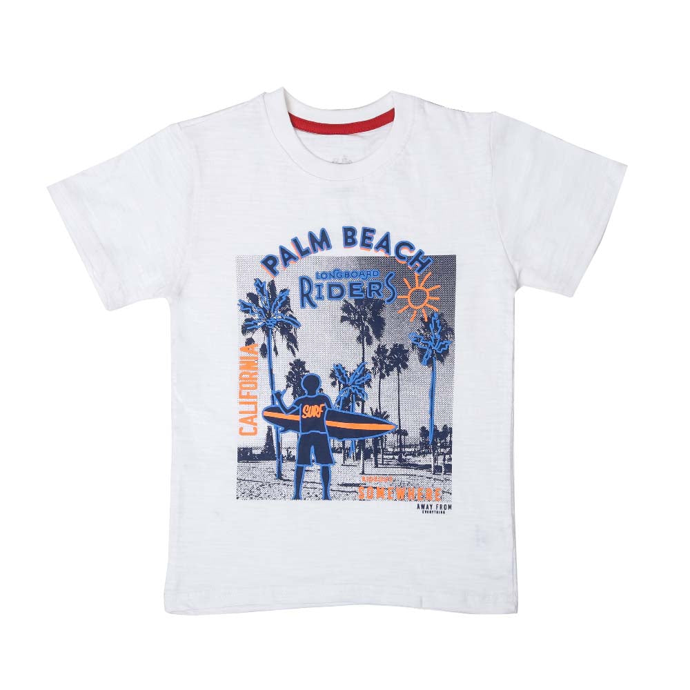 Palm Beach Riders T-Shirt For Boys - White