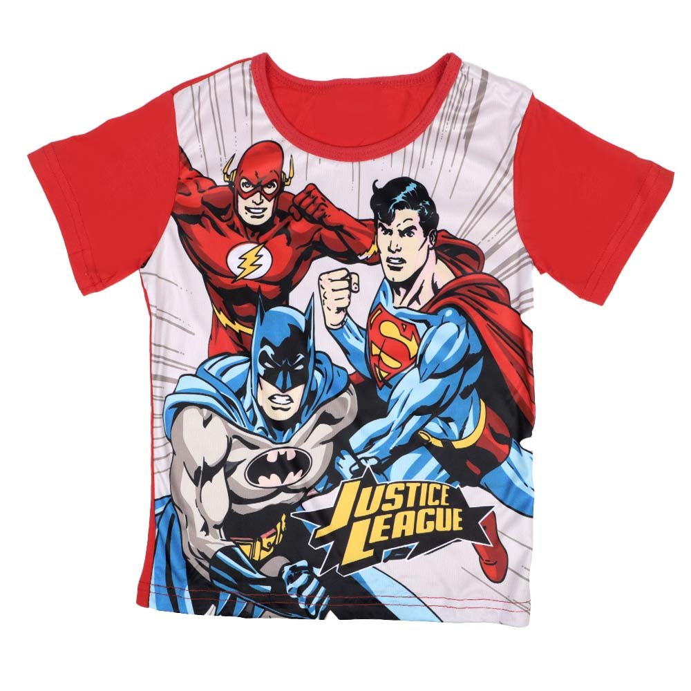 Infant Superheroes Printed 2 PCs Suit For Boys - Fawn