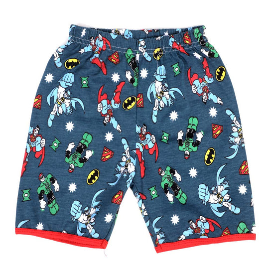Infant Superheroes Printed 2 PCs Suit For Boys - Fawn