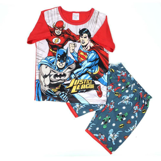 Infant Superheroes Printed 2 PCs Suit For Boys - Fawn