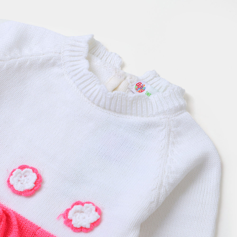 Infant Girls Winter Romper - Pink/White