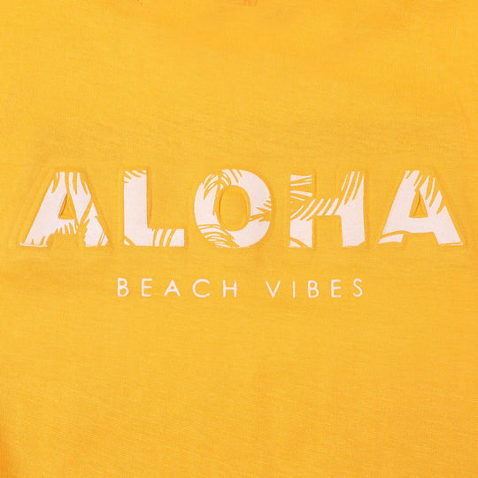 Boys Cotton T-Shirt H/S Beach Vibes - Yellow