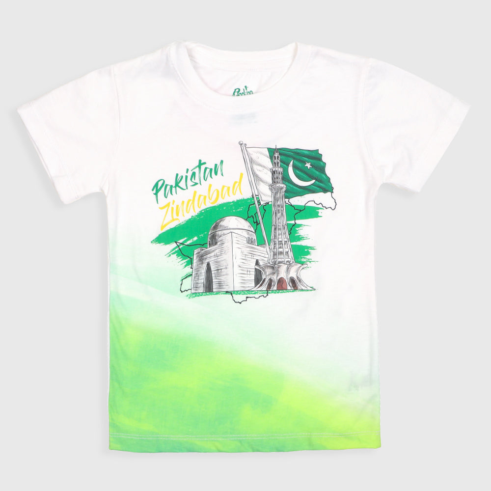 Kids T-Shirt Unisex Pakistan Zindabad - B. White