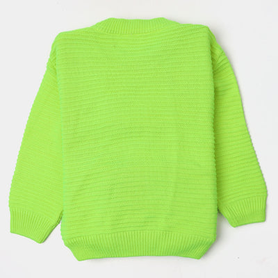 Girls Sweater Cabling - Green