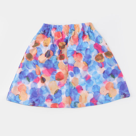Girls Fancy Short Skirt Buttons | Multi
